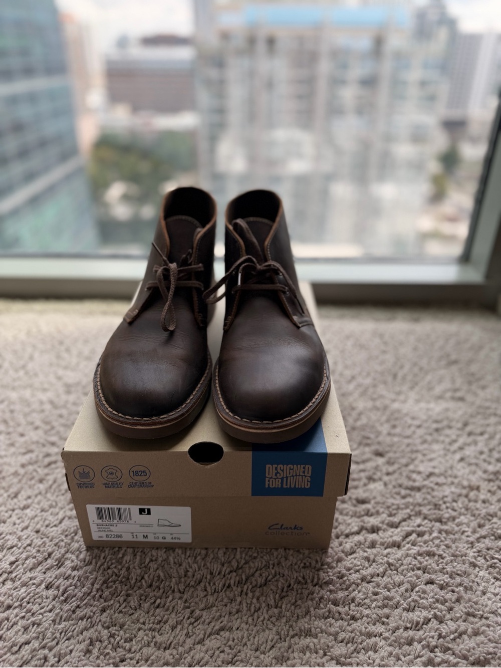 Clarks Dark Brown Leather Men's Chukka Boots
